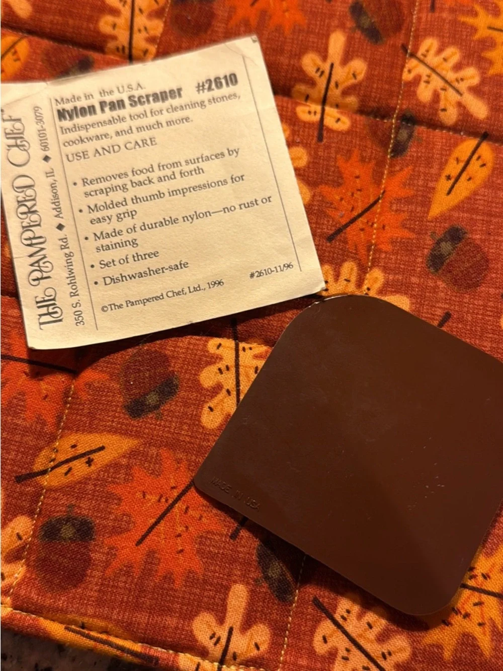 Vintage Pampered Chef Brown Nylon Pan Scraper - Dark Brown